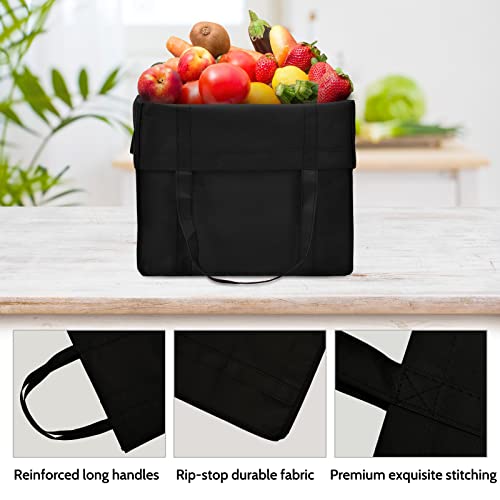 JERIA 24-Pack Reusable Grocery Bags，Large Washable Foldable Shopping Bags，Heavy Duty Tote Bags with Reinforced Handles - Image 4