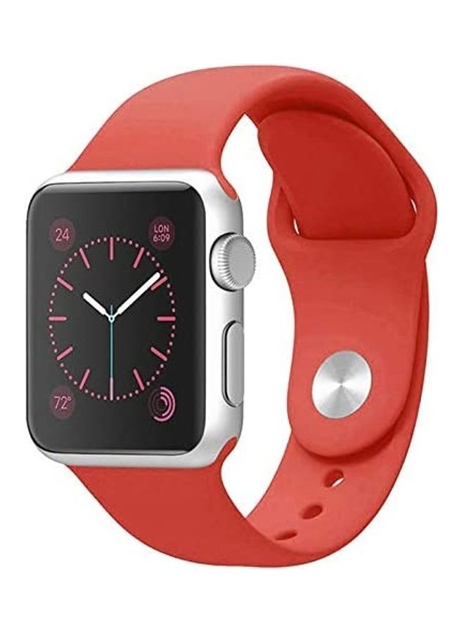 ICS Replacement Silicone Strap For Apple Smartwatch 38-40mm Red - Image 1