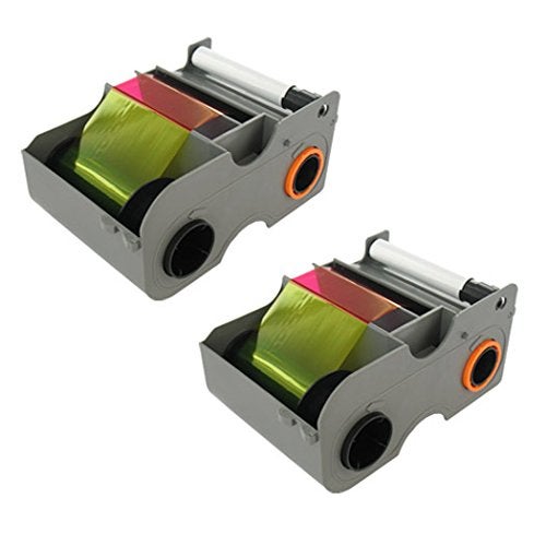 HID Fargo 45010 YMCKOK Color Ribbons 2 Pack Bundle