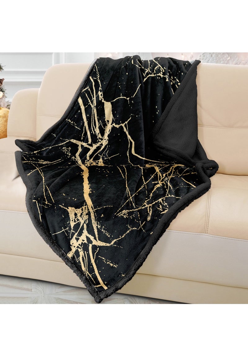 RIZARIES Black Gold Bundle of 9 ( 6 covers with fillings, 1 Wall Clock, 1 Rug 6.5x9.18ft, 1 Sofa Throw)  - Image 3