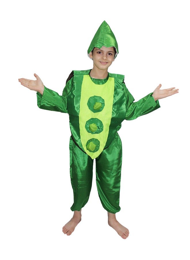 Kaku Fancy Dresses Polyester Peas Vegetables Costume -Green, 7-8 Years, for Boys & Girls - Image 1