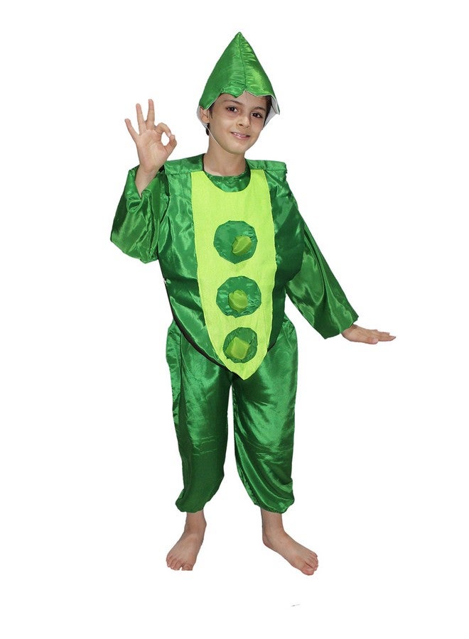 Kaku Fancy Dresses Polyester Peas Vegetables Costume -Green, 7-8 Years, for Boys & Girls - Image 3