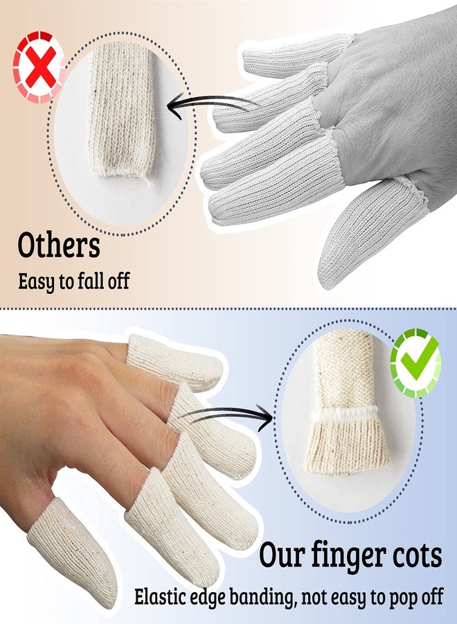 MIG4U 20 Pcs Cotton Finger Cots, Reusable Finger Protectors for Cuts Wounds, Arthritis, Eczema, Bruises, Calluses, Cracking Thumbs Healing, Fingernail Caps/Stall/Cushion/Cover, L/XL - Image 3