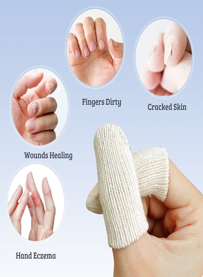 MIG4U 20 Pcs Cotton Finger Cots, Reusable Finger Protectors for Cuts Wounds, Arthritis, Eczema, Bruises, Calluses, Cracking Thumbs Healing, Fingernail Caps/Stall/Cushion/Cover, L/XL - Image 4