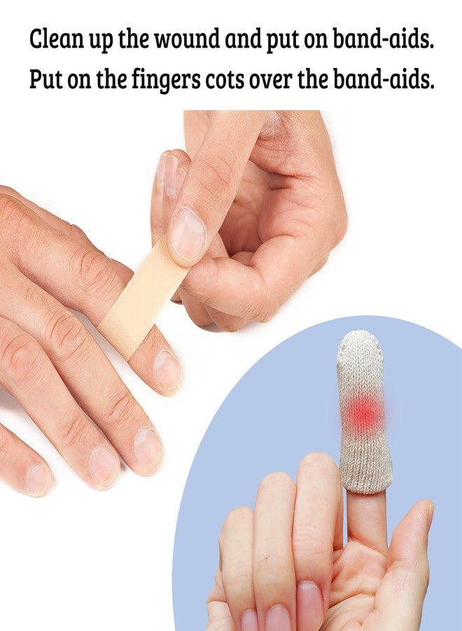 MIG4U 20 Pcs Cotton Finger Cots, Reusable Finger Protectors for Cuts Wounds, Arthritis, Eczema, Bruises, Calluses, Cracking Thumbs Healing, Fingernail Caps/Stall/Cushion/Cover, L/XL - Image 5