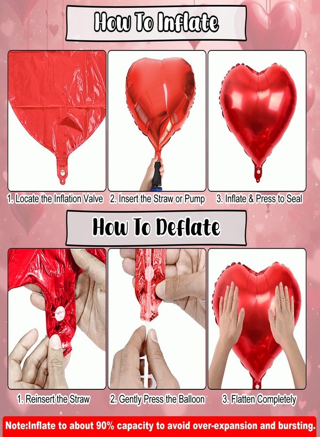 Togvu 30 Inch Large Red Lip and Heart Balloons, 56 Pcs Hot Pink Latex Balloons with 18 Inch Heart Kiss Foil Balloon for Valentines Day Makeup Girl Night Bachelorette Wedding Bridal Shower Party - Image 3