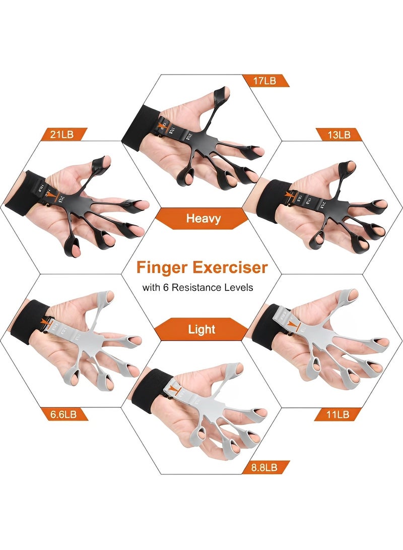 REOCLE Grip Strength Trainer Finger Strengthener Hand Strengthener 6 Resistant Level Exerciser Adjustable Hand for Therapy & Relieve Pain Arthritis  - Image 3