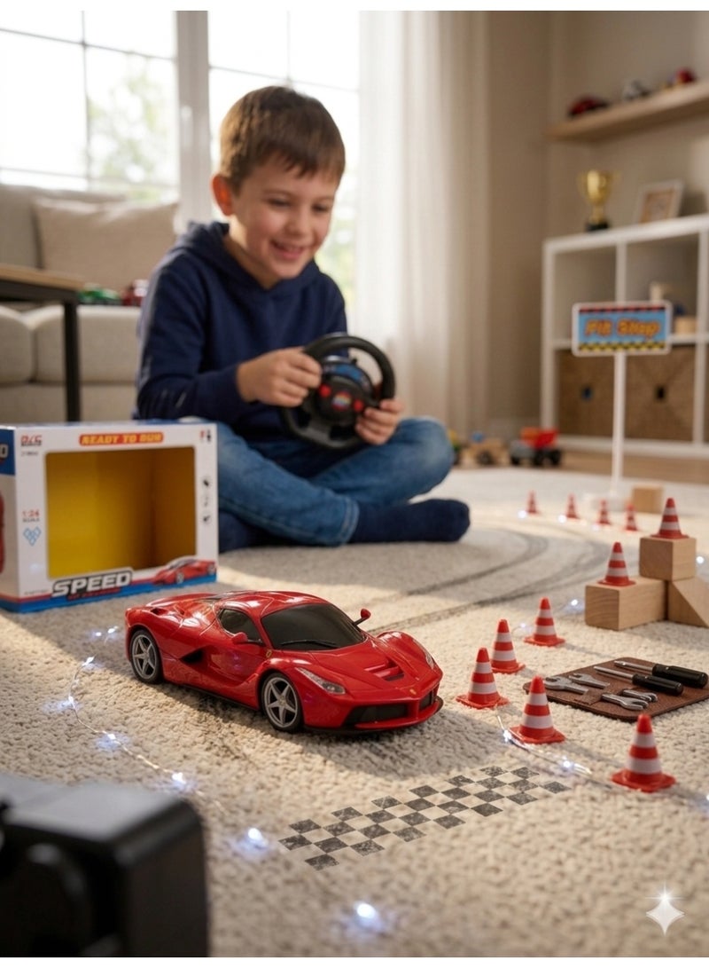 1st Choice First Choice Wireless Remote Control Racing Car (steering wheel) for Kids, 1:24 Scale with Full Forward and Backward Movement - 1 Piece (Assorted Designs and Colors) - Image 2