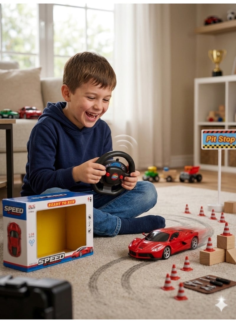 1st Choice First Choice Wireless Remote Control Racing Car (steering wheel) for Kids, 1:24 Scale with Full Forward and Backward Movement - 1 Piece (Assorted Designs and Colors) - Image 3