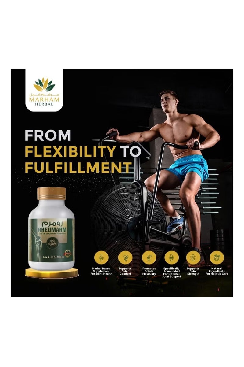 MARHAM HERBAL Rheumarm Capsules: Joint Care Supplement for Healthy Joints | Pain Relief, Knee Support, and Bone Strength Supplements (60 Tablets) - Image 2