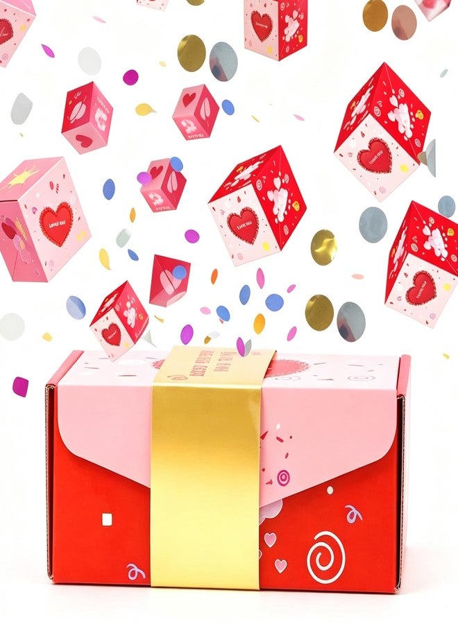 Surprise Gift Boxes - Surprise Pop Up Gift Box for Money and Birthday, Unique Christmas Folding Bouncing Red Envelope Gift Box All Over The Sky, Surprise Jumping Boxes for Gifts (Pink,Love you