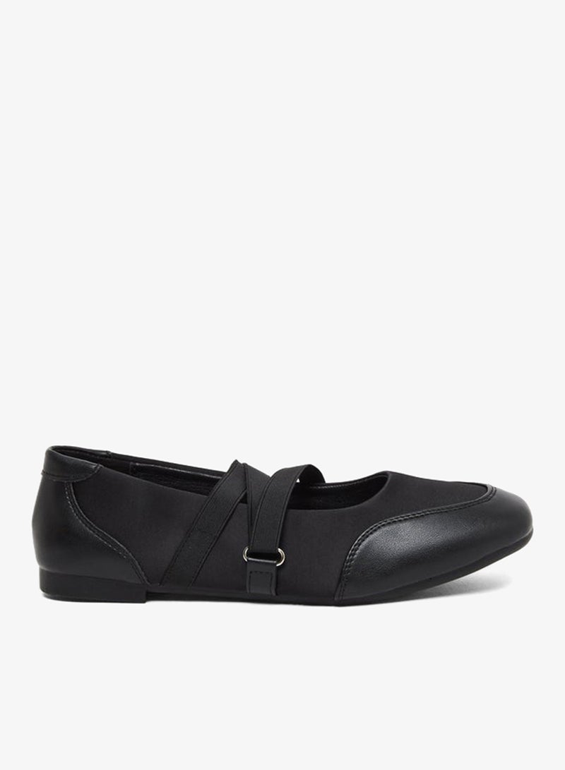 Styli Active Women Black Strap Detail Shoes - Image 1