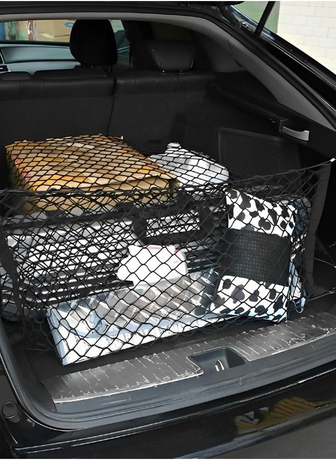GROIC - Automotive Cargo Nets for SUV Trunk Net Organizer for Car,Rear Cargo Net Stretchable,Universal Adjustable Elastic Trunk Cargo Storage Organizer,Double-Layer Storage Nylon Mesh,Auto Supplies - Image 1