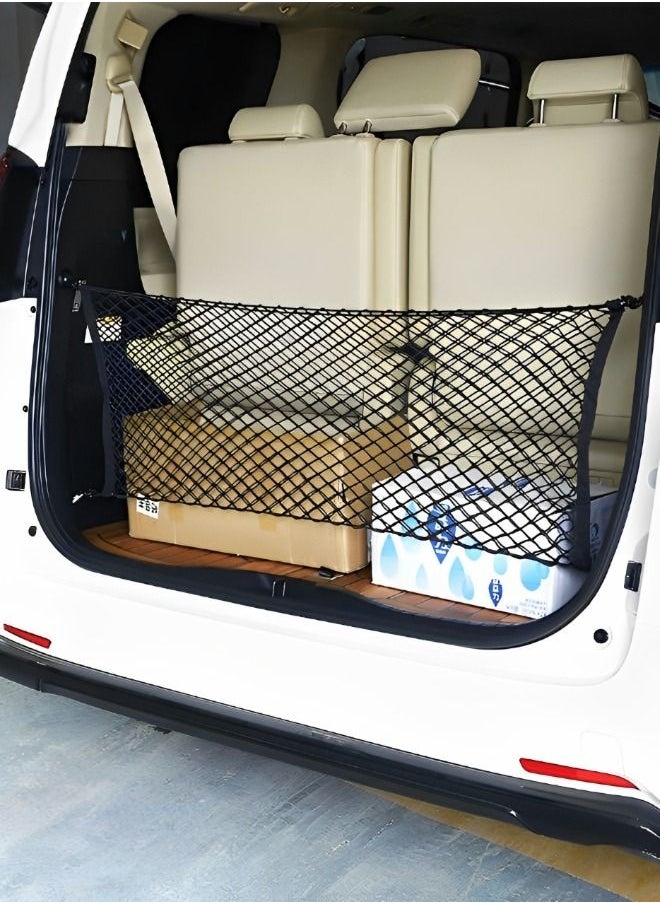 GROIC - Automotive Cargo Nets for SUV Trunk Net Organizer for Car,Rear Cargo Net Stretchable,Universal Adjustable Elastic Trunk Cargo Storage Organizer,Double-Layer Storage Nylon Mesh,Auto Supplies - Image 1