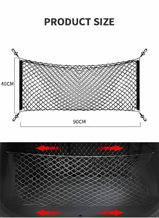 GROIC - Automotive Cargo Nets for SUV Trunk Net Organizer for Car,Rear Cargo Net Stretchable,Universal Adjustable Elastic Trunk Cargo Storage Organizer,Double-Layer Storage Nylon Mesh,Auto Supplies - Image 1