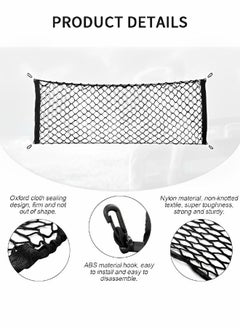 GROIC Automotive Cargo Nets for SUV Trunk Net Organizer for Car,Rear Cargo Net Stretchable,Universal Adjustable Elastic Trunk Cargo Storage Organizer,Double-Layer Storage Nylon Mesh,Auto Supplies  - Image 4