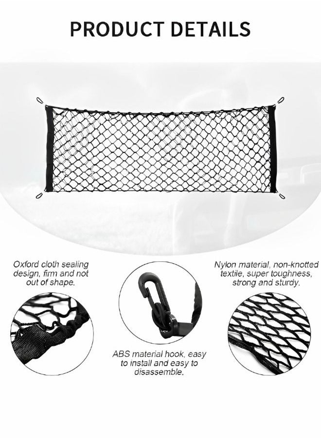 GROIC - Automotive Cargo Nets for SUV Trunk Net Organizer for Car,Rear Cargo Net Stretchable,Universal Adjustable Elastic Trunk Cargo Storage Organizer,Double-Layer Storage Nylon Mesh,Auto Supplies - Image 1