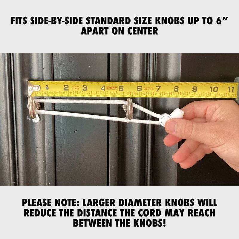 Kiscords Baby Safety Cabinet Locks for Knobs Child Safety Cabinet Latches for Home Safety Strap for Baby Proofing Cabinets Kitchen Door RV No Drill No Screw No Adhesive (White) - Image 3