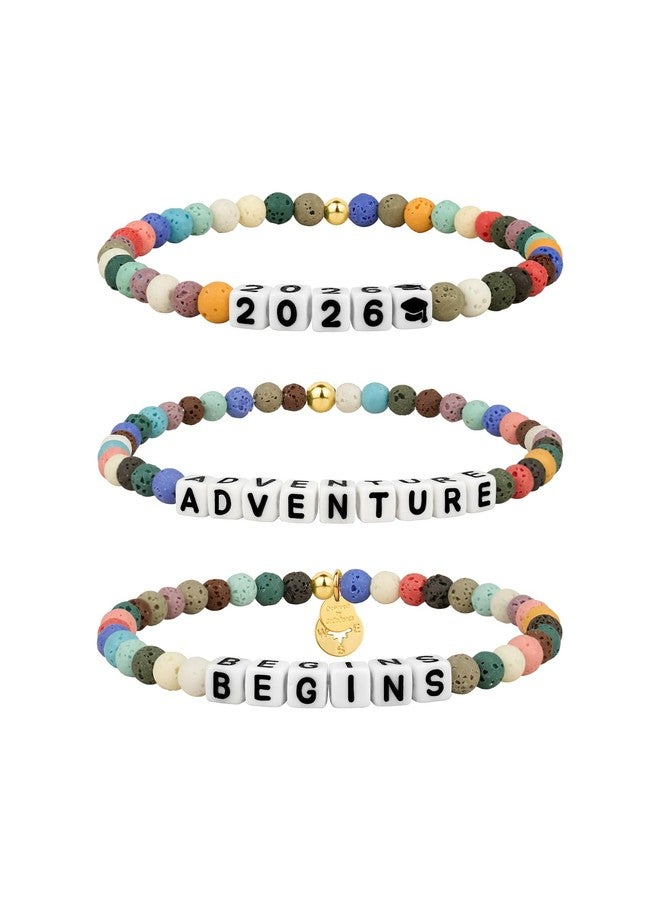 DoDoBeads The Adventure Begins Graduation Bracelets Black, Graduation Gifts for Her Class of 2026 - Compass Graduation Bracelets 2026 - Image 1
