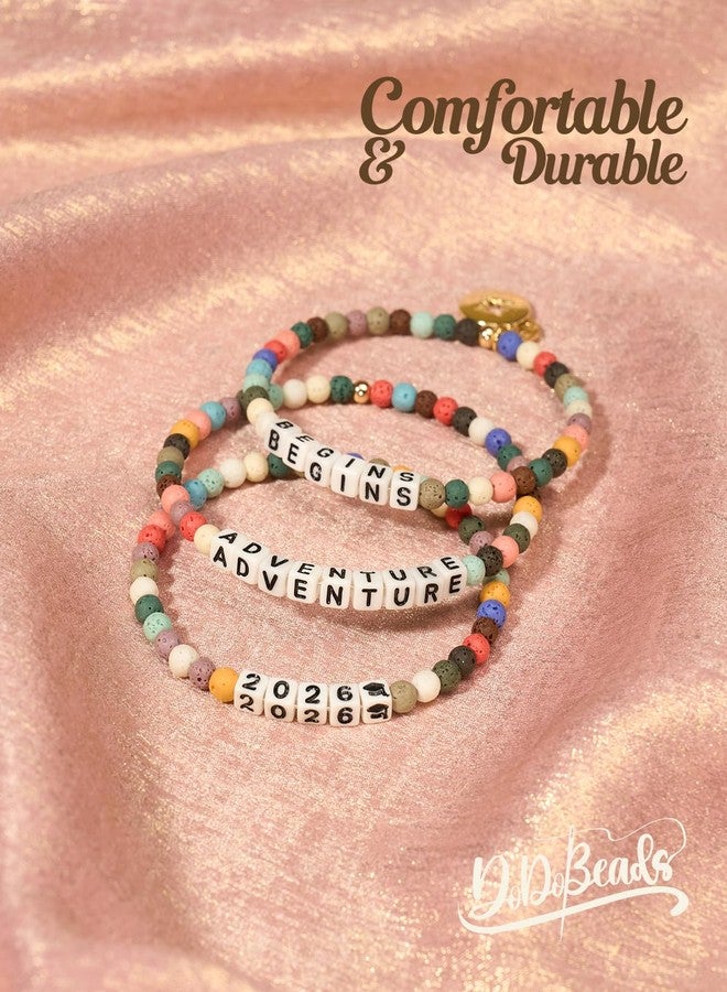 DoDoBeads The Adventure Begins Graduation Bracelets Black, Graduation Gifts for Her Class of 2026 - Compass Graduation Bracelets 2026 - Image 4