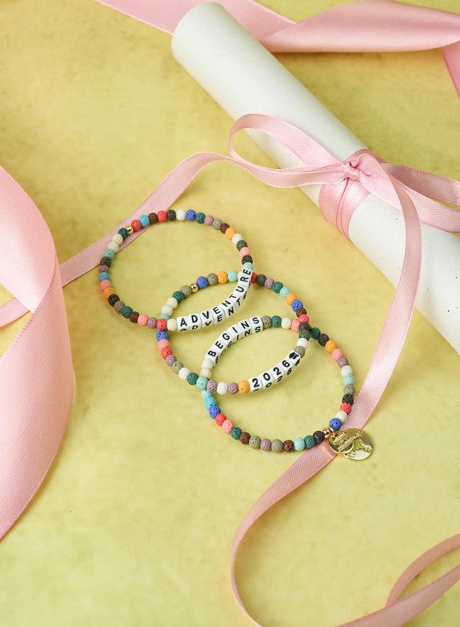 DoDoBeads The Adventure Begins Graduation Bracelets Black, Graduation Gifts for Her Class of 2026 - Compass Graduation Bracelets 2026 - Image 3