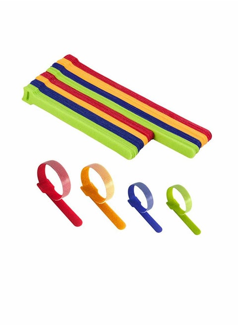 80 PCs Reusable Fastening Cable Ties, Multi Purpose Hook Loop Cable Straps Wire Ties Management, Adjustable Multicoloured Cords Organizer for Computer, Laptop, TV, Electronics
