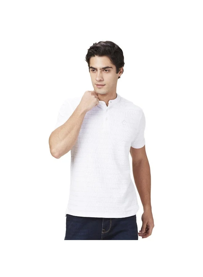 بيينغ هيومان Mens White Polo Collar Short Sleeve Polo T-Shirt