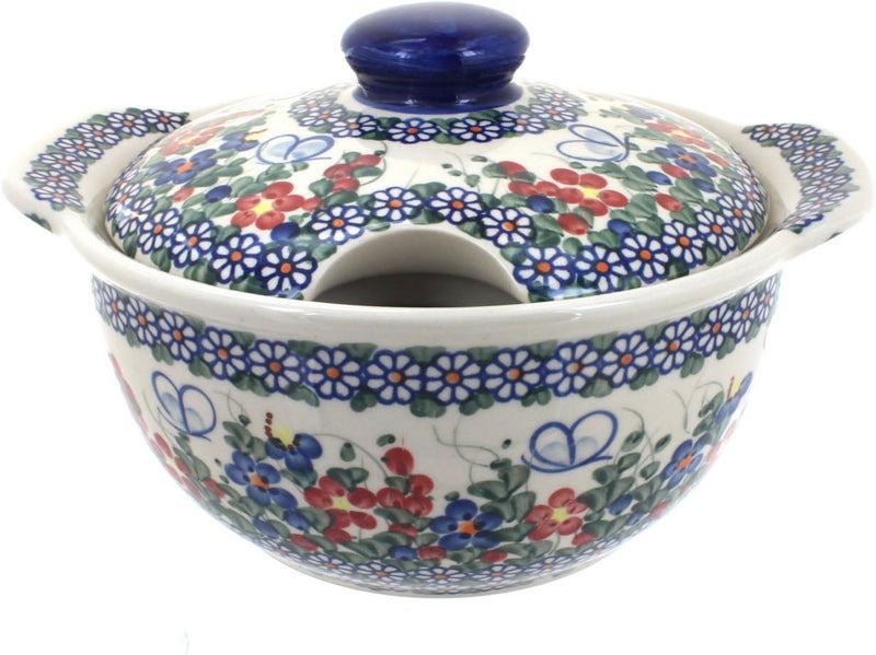Blue Rose Pottery Blue Rose Polish Pottery Garden Butterfly Soup Tureen - Image 1
