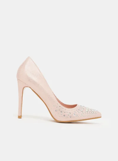 Spot-On Embellished Pointed Toe Heels