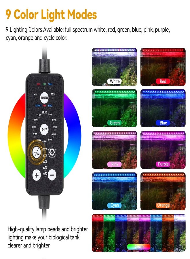hygger 18W LED Aquarium Light, 18-24 Inch Fish Tank Light with Timer Auto On/Off, Sunrise Sunset Mode, Adjustable Brightness and Colors, Full Spectrum Light with Extendable Brackets for Freshwater - Image 2