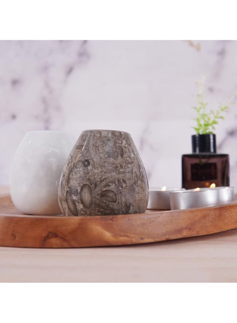 راديكالن مجموعة من علبتي توابل على شكل بيضة من الرخام للملح والفلفل، لونها أبيض ومحيطي، مقاس 2.3 بوصة - طقم ملح وفلفل على طراز المزرعة - زجاجة بهارات للمطبخ - Image 4