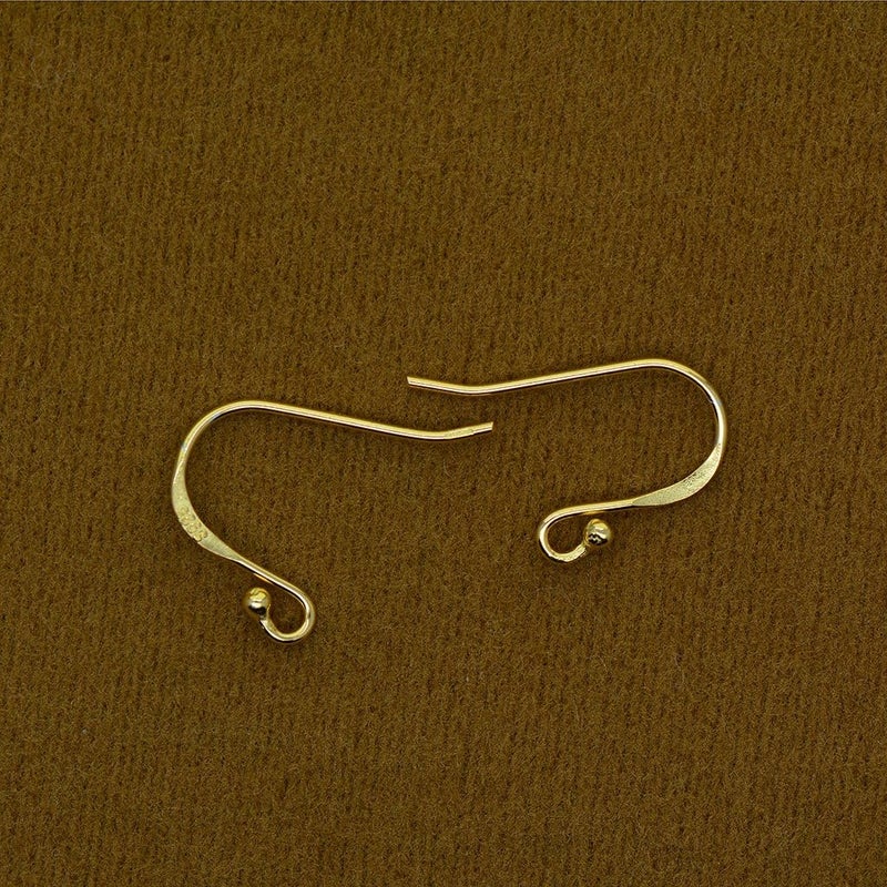 klarako 2pcs Solid 925 Sterling Silver Earring Hooks Earwire with Loop End Fish Ear Wire for Jewelry Making - gold - Image 2