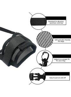 SANMUGEED 2 Pack Nylon Mesh Breathable Dog Mouth Cover, Quick Fit Dog Muzzle with Adjustable Straps，Pet Mouth Cover, to Prevent Biting and Screaming to Prevent Accidental Eating  - Image 2
