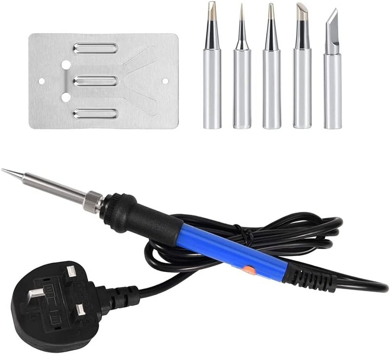 ANYOUI Soldering Iron Kit With Temperature Adjustable Electric Soldering Iron Pen,60W/220V Electronics Soldering Tool, Soldering Iron Stand 5Pcs Soldering Tips Soldering Iron Stand(Uk Plug) - Image 1