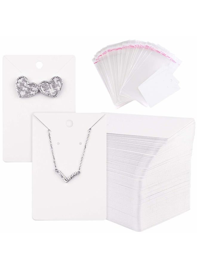 Tuparka 120 Pack Earring Display Card with 120 Pcs Self-Seal Bags, Necklace Display Cards,Earring Card Holder Blank Kraft Paper Tags for DIY Jewelry Display - Image 1