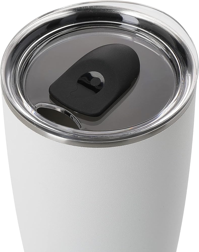 S'well Tumbler with Lid, 530ml, Moonstone, Vacuum-Insulated Travel Cup with Pop-On Lid, for Hot and Cold Beverages, On-the-Go up to 12h Cold/4h Hot, White - Image 2