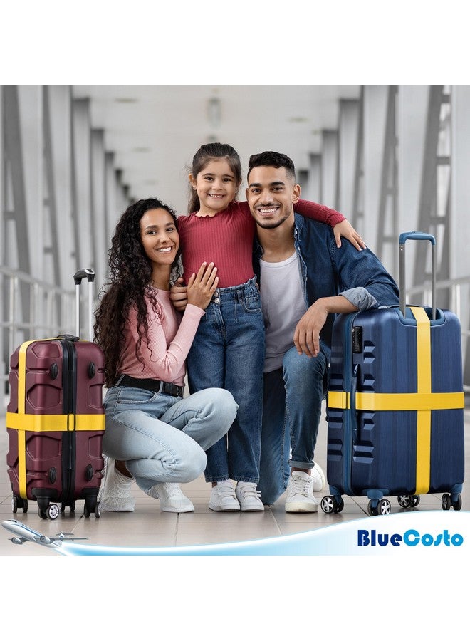BlueCosto Luggage Straps for Suitcases TSA Approved - Yellow, 4 PK - Premium Nylon Belts for Suitcase, Briefcase & Travel Bag - Adjustable Strap Length 46" - 78" - Image 5