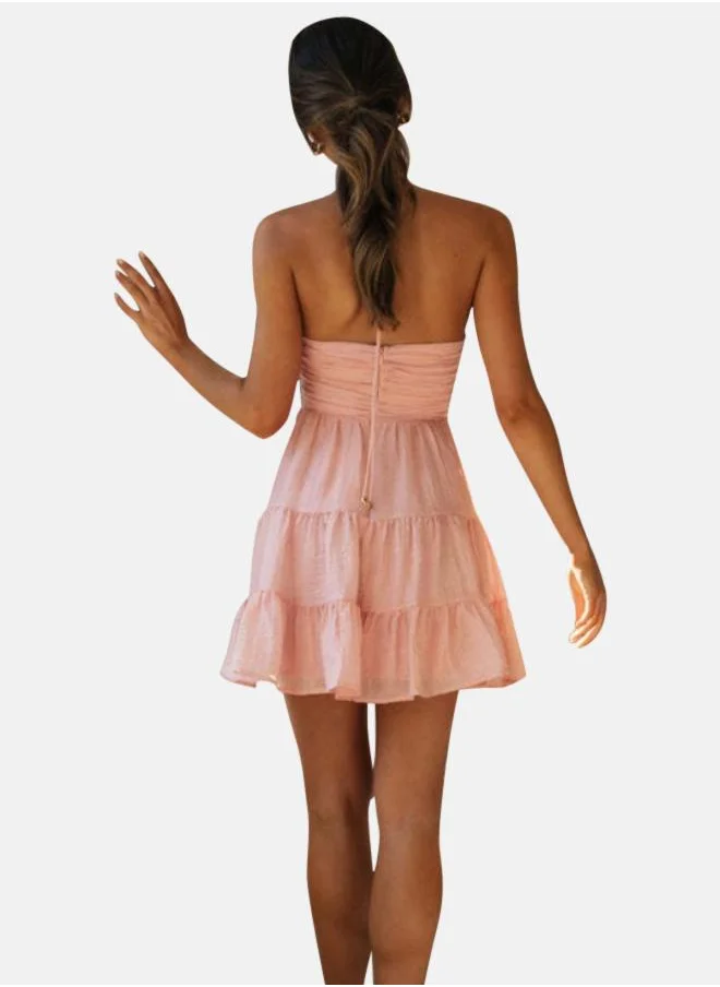 YUNIQEE Women Halter Neck Fit & Flare Dress