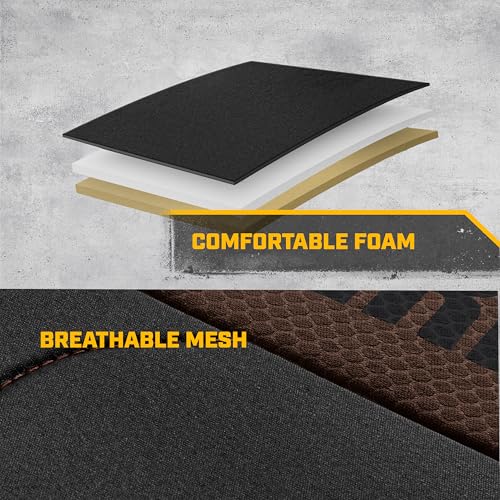 CAT أغطية مقاعد سيارات كات فليكس فيت بني وأسود للسيارات والشاحنات وSUV - (2) غطاء مقعد أمامي لحماية المقعد الأمامي - أغطية مقاعد متوافقة مع الوسائد الهوائية لأغطية داخلية SUV وغطاء مقعد الشاحنة وإكسسوارات السيارات - Image 5