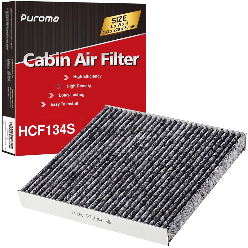 Puroma Cabin Air Filter with Activated Carbon, Replacement for CP134, CF10134, Honda & Acura, Civic, CR-V, Odyssey, CSX, ILX, MDX, RDX, AT134 (1 pc) - Image 1