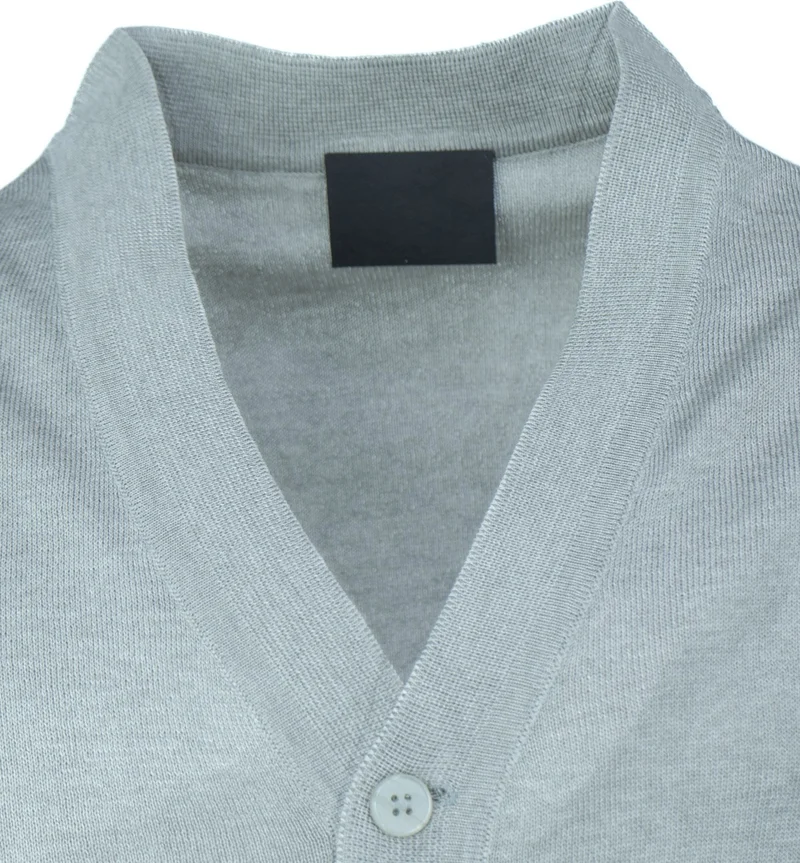 اوبلاند Men's Cardigan Wool Woven V-Neck Buttoned Double Pocket Classic Model Comfortable Cut Full Pattern