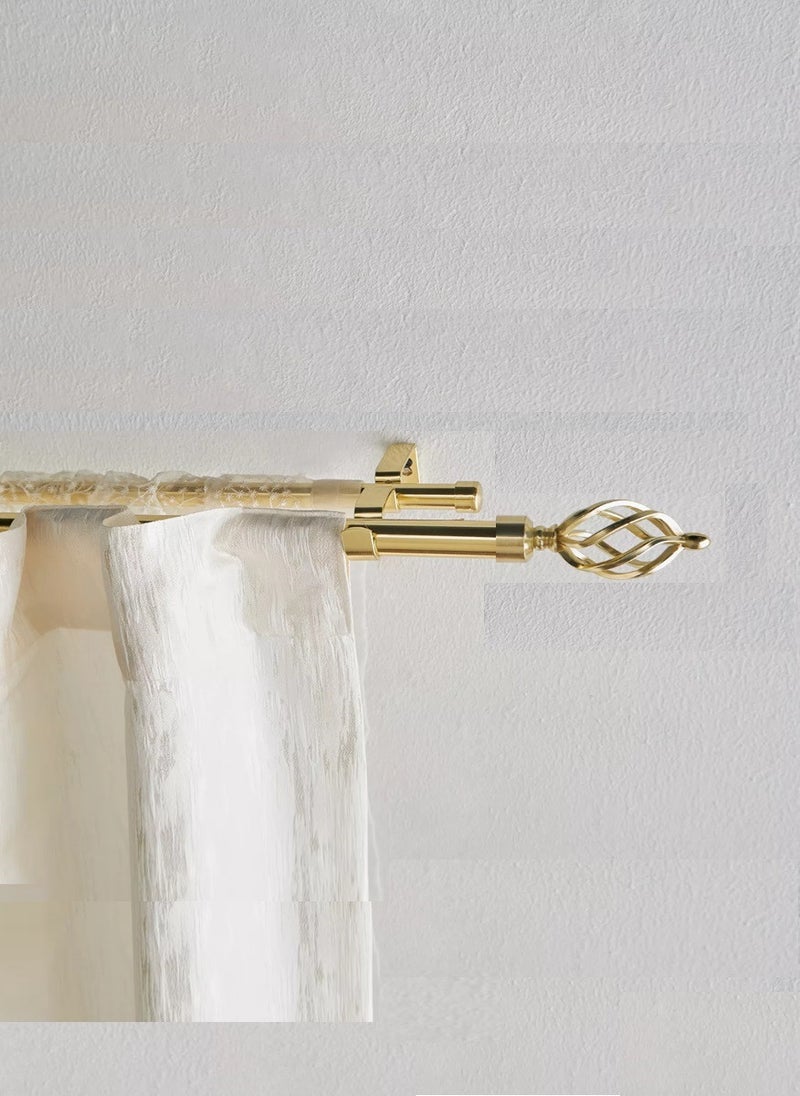 Adjustable Double Metal Curtain Rod Gold 100cm to 200cm 2 Meter