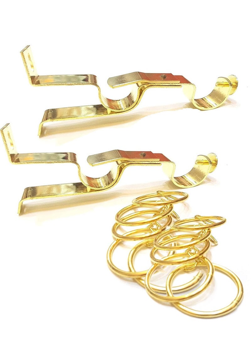 Adjustable Double Metal Curtain Rod Gold 100cm to 200cm 2 Meter