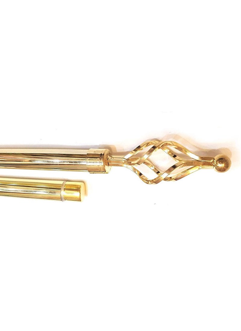 Adjustable Double Metal Curtain Rod Gold 100cm to 200cm 2 Meter