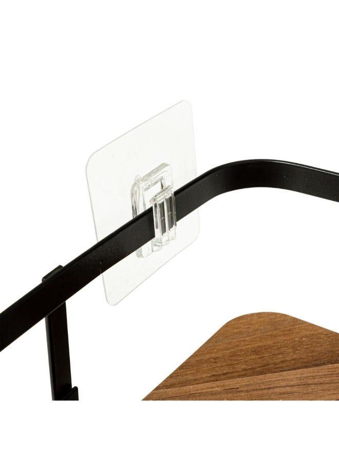 Five Simply Smart Blackacia Corner Shower Shelf with Adhesive Sticker Black and Brown 7 x 19.5 x 25 cm 204904 - Image 3