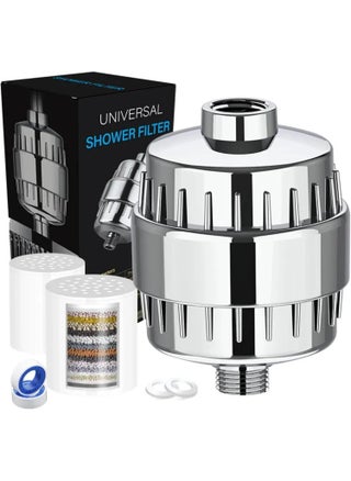 Shower Filter 20 Stage Showerhead Filter for Hard Water Shower Water Filter with 2 Replaceable Filter Cartridges for Removing Chlorine Fluoride, Polished Chrome plated - pzsku/Z4A4F2CA648143B0B10F5Z/45/1748780096/2b904048-af23-4a27-802a-107b2c0fa0a0