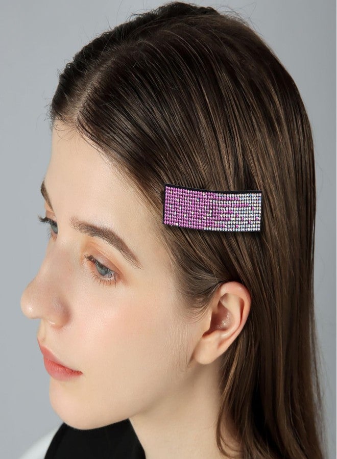 Cutewing 10PCS Rhinestone Hair Clips Tie Dye Snap Hair Barettes Bling Hair Pins 3.1 Inches Large Snap Hair Clips Hair Accessories for Women Girls - Image 5