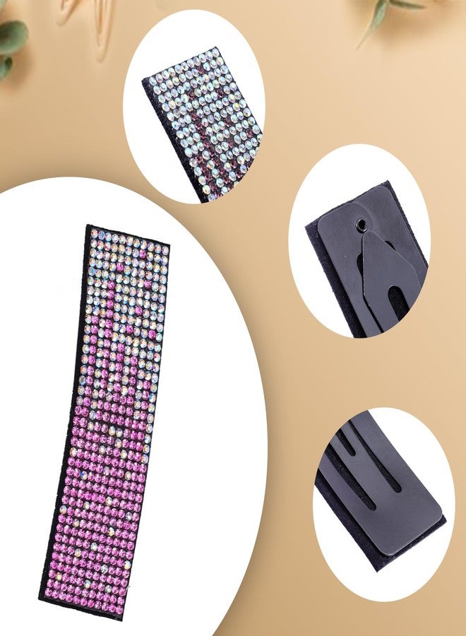Cutewing 10PCS Rhinestone Hair Clips Tie Dye Snap Hair Barettes Bling Hair Pins 3.1 Inches Large Snap Hair Clips Hair Accessories for Women Girls - Image 4