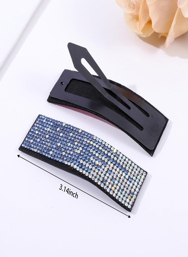 Cutewing 10PCS Rhinestone Hair Clips Tie Dye Snap Hair Barettes Bling Hair Pins 3.1 Inches Large Snap Hair Clips Hair Accessories for Women Girls - Image 3