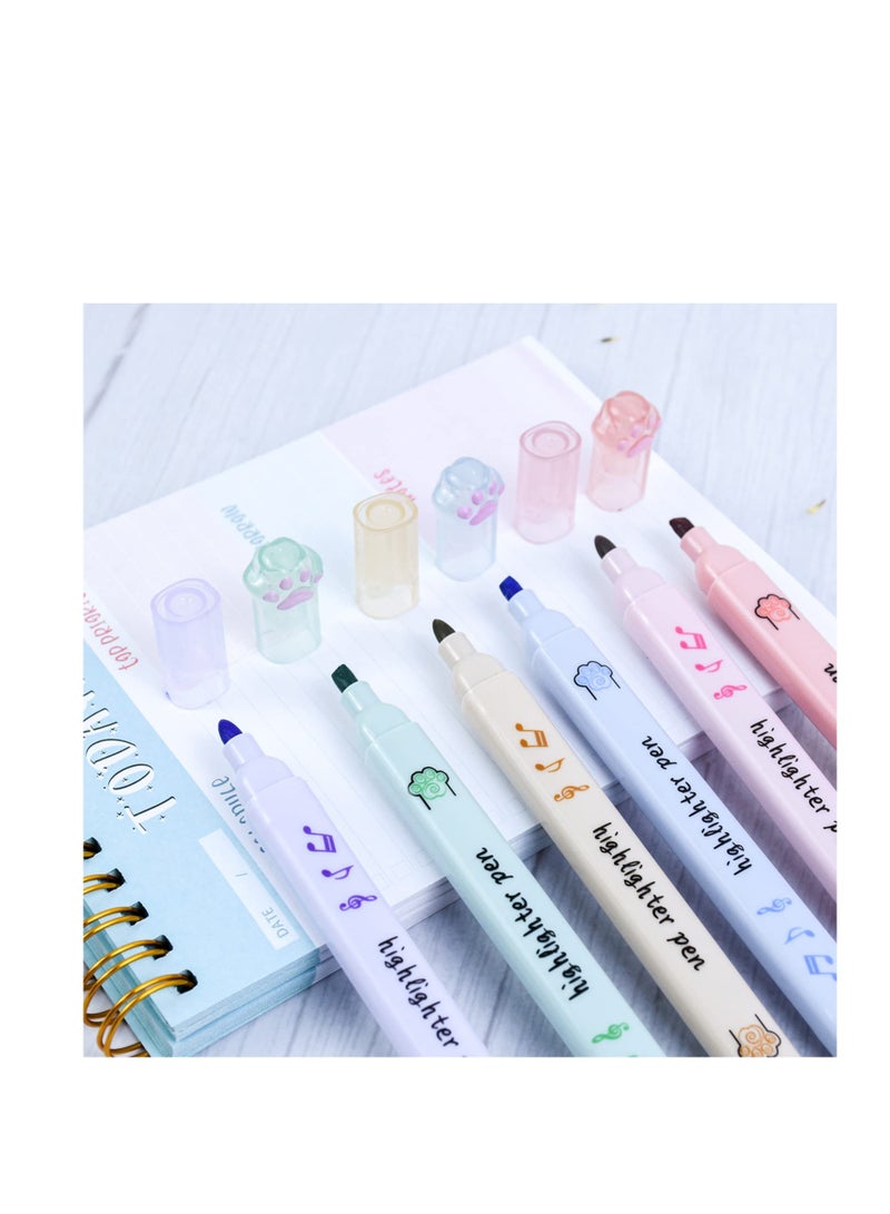 Excefore 12 PCS Kawaii Double Ended Highlighter Pens, Pastel Markers Color Highlighters, Fine Tip Highlighter Pens, Suitable for Students Writing Office School - Image 4